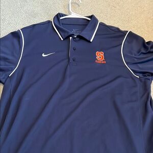 Nike Men's Dark Blue Polo with White Accents
